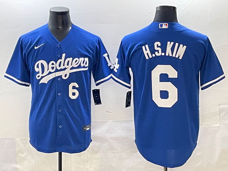 Men 2025 Los Angeles Dodgers #6 H.S.Kim Blue Game Nike MLB Jersey style 3